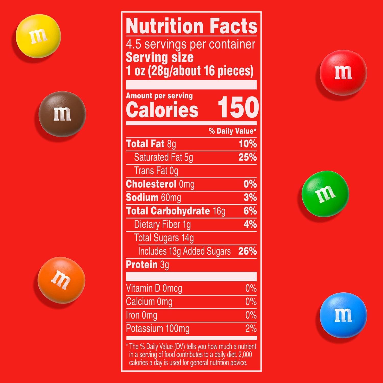 M&M\'S M&M\'S Peanut Butter Milk Chocolate Candy, Grab N Go-, 4.5 oz Resealable Bag (Pack of 8)