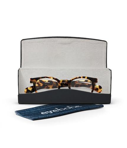 eyebobs eyebobs Total Wit | Premium Reading Glasses for Men and Women | Round Frame for Average Faces | Blue Tortoise, 0.00