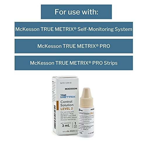 McKesson McKesson True METRIX Blood Glucose Testing Control Solution, Level 2, 3 mL Vial, 24 Count