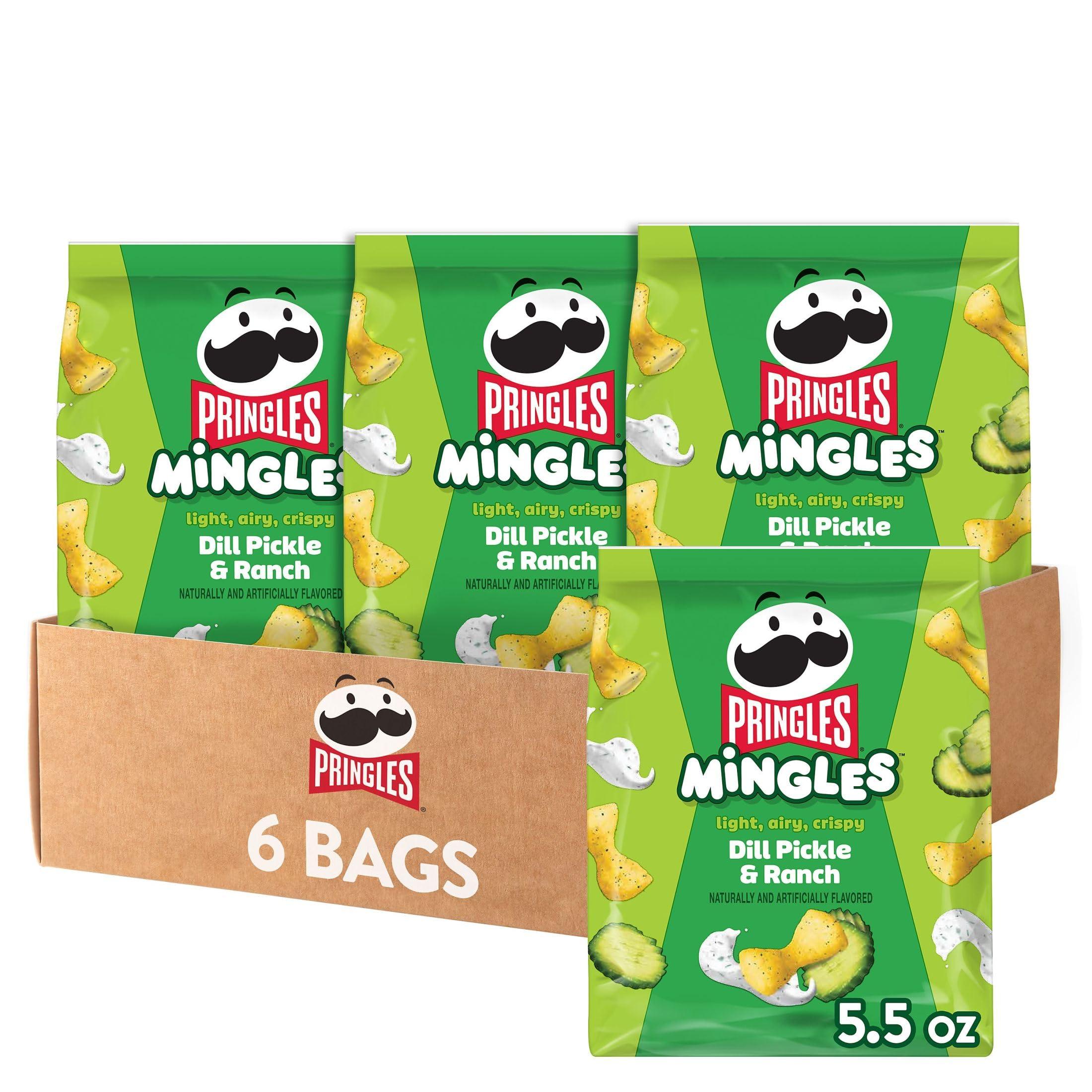 Pringles Pringles Mingles Puffed Snacks, Dill Pickle and Ranch, Salty Snacks, Gluten Free (6 Bags)