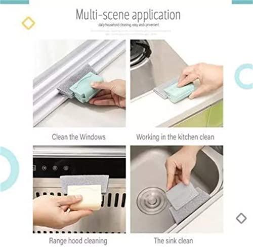 FuXinWorld 3PCS Magic Hand-held Window Cleaning Brush Creative Door Window Groove Cleaning Brushes Kitchen Decontamination Brush Fixed Slide Brush Head,Household Cleaning Tools for All Corners and Gaps