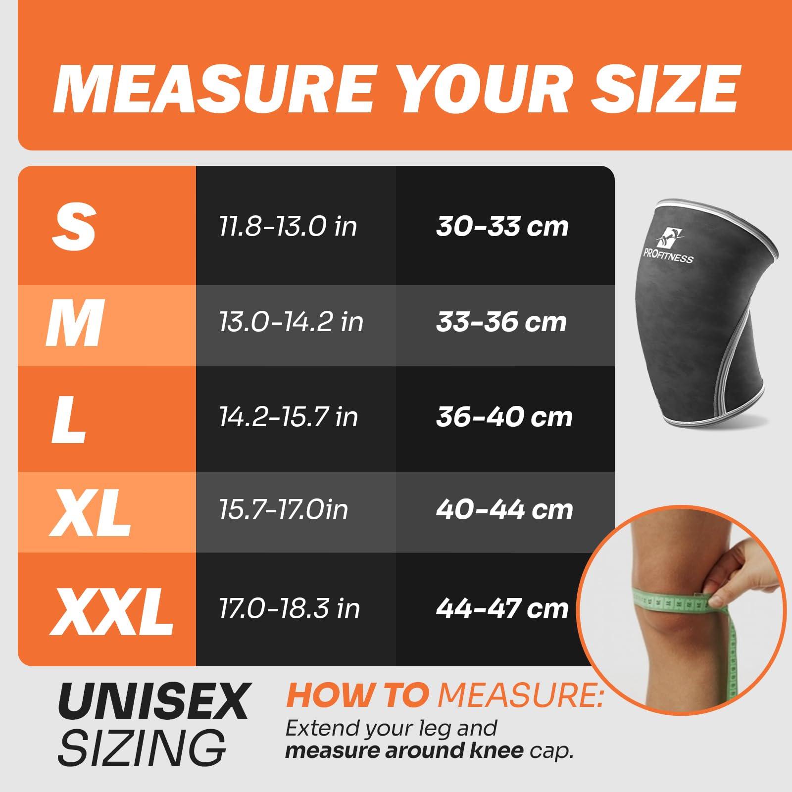 ProFitness ProFitness Knee Sleeve Weightlifting - Knee Brace for Men Workout Support for Working belt weightlifting Out, belt for weightlifting Squats, Weight Lifting, Functional Fitness (Black/Black, Medium)