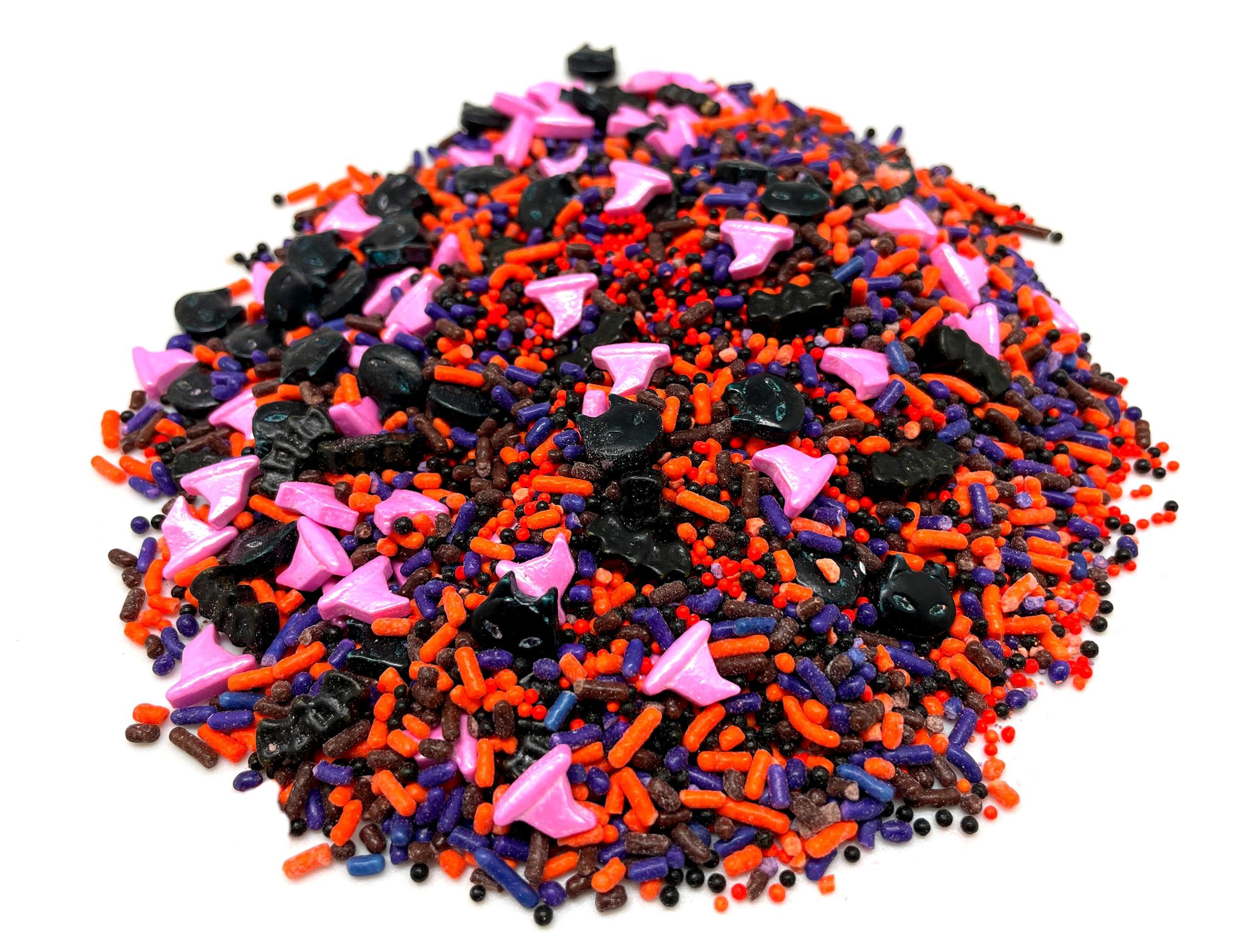 Sprinkle Me This Premium Halloween Sprinkle Mix - Edible Halloween Sprinkles For Baking And Decorating - Bulk Fancy Halloween Sprinkles - Fall Cake Sprinkles Medley (Dark Magic Mix)