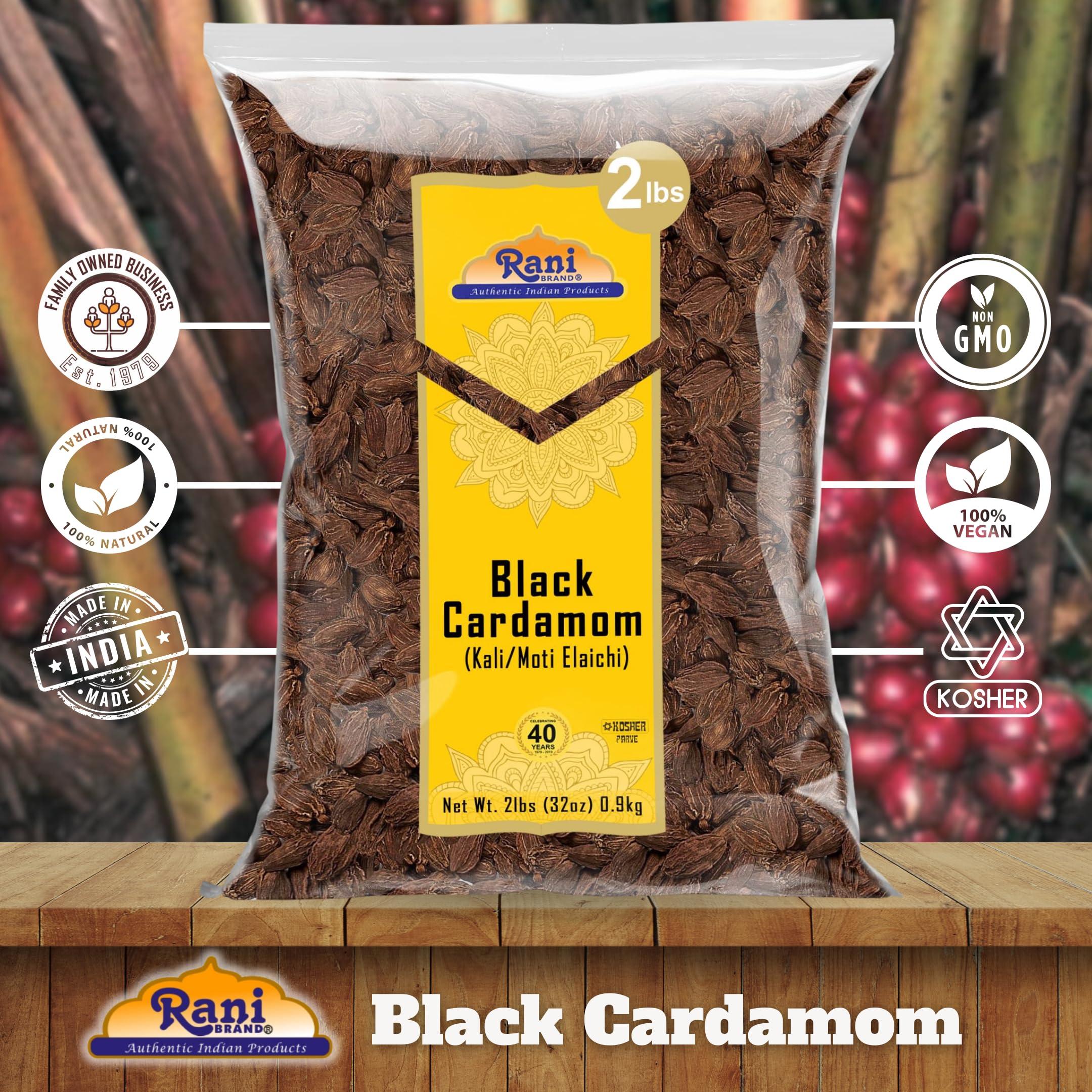 Rani Brand Authentic Indian Products Rani Black Cardamom Pods (Kali Elachi) Whole Indian Spice 32oz (2lbs) 908g Bulk ~ All Natural | Vegan | Gluten Friendly | NON-GMO | Kosher | Indian Origin