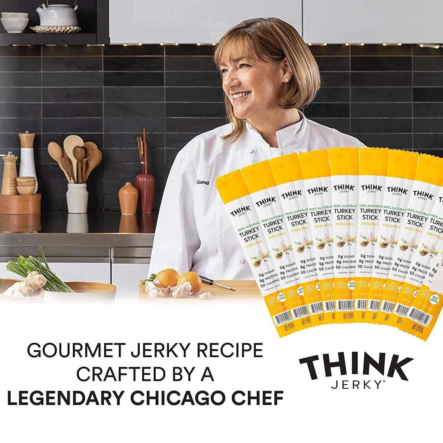 Think Jerky Think Jerky, Meat Stick Variety Pack, Original Grass-Fed Beef Sticks and All-Natural Turkey Sticks and Grass-Fed Jalapeno Beef Sticks (0.5 Ounce Sticks, Pack of 18 Sticks) - Sugar Free, Gluten Free, Non GMO, No Nitrates, Keto Friendly, Paleo, High Pr