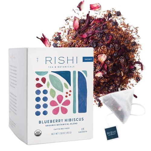 Rishi Tea Rishi Tea Blueberry Hibiscus & Elderberry Healer Herbal Tea - Organic Sachet Tea Bags, Caffeine Free Sleep Friendly Tea Bundle - 15 Count (Pack of 2)