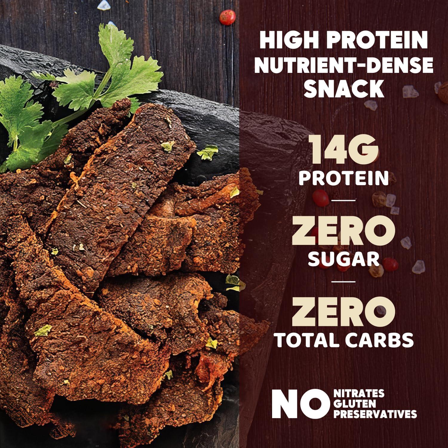 StarWalker Organic Farms StarWalker Organic Farms Carne Asada Beef Jerky Certified Organic, 36g Protein, No Nitrates or Preservatives, Grass-Fed, 3 oz Bag