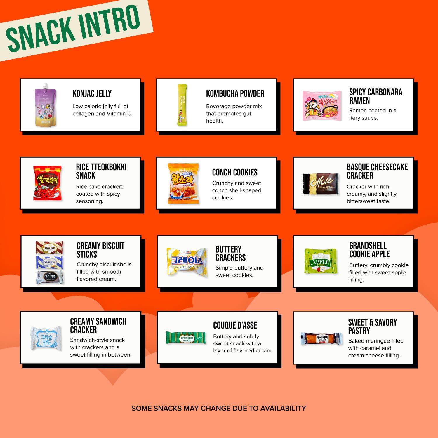 Seconde Nature Korean Snack Box 48 Count - Variety of Individually Wrapped Korean Snacks with Chips, Cookies, Ramen and Candy for Kids, Children, College Students, and Adults. Gift Box for K-Food Lovers - Journey of Korea