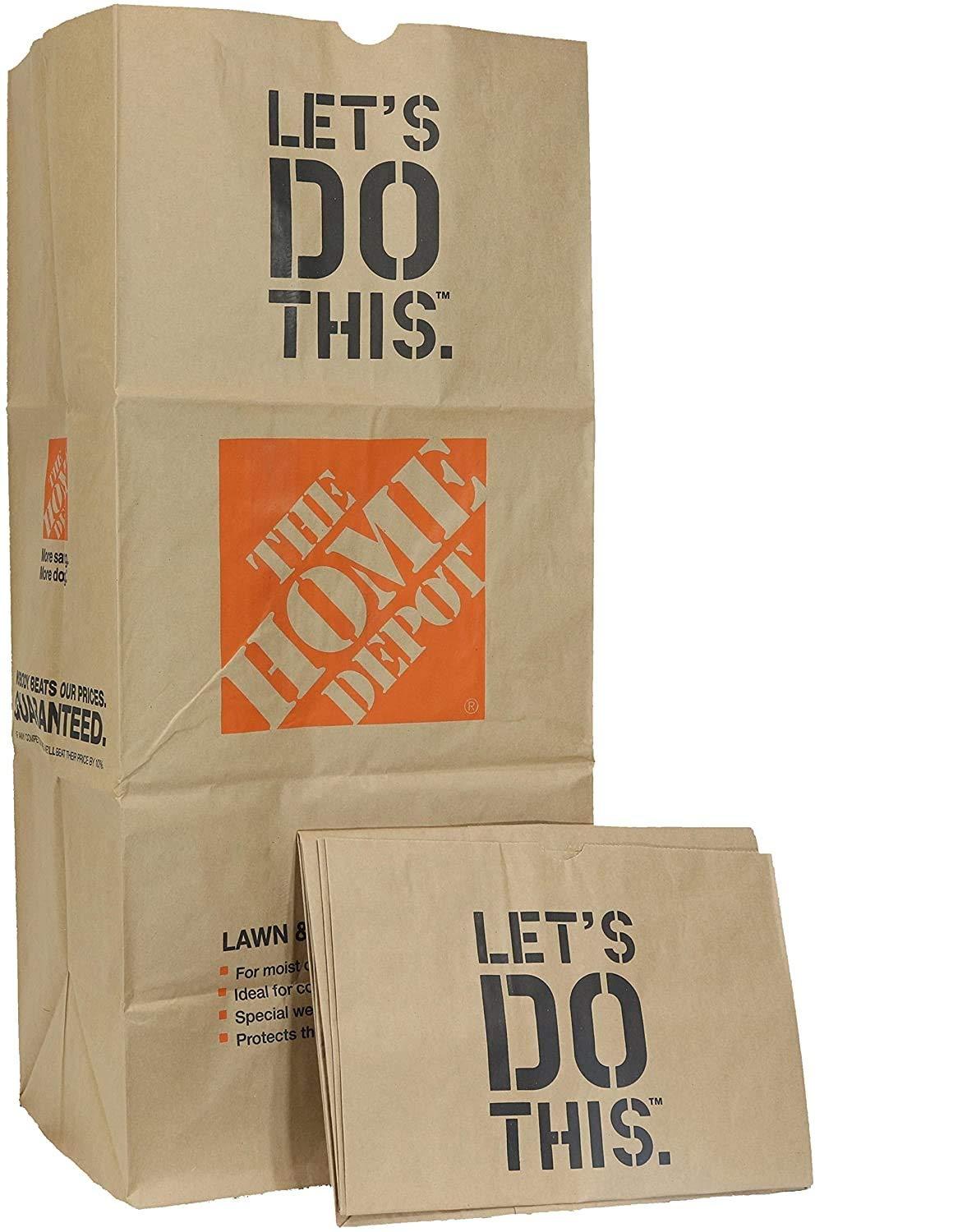 The home depot Home Depot Heavy Duty Brown Paper 30 Gallon Lawn and Refuse Bags for Home and Garden (30 Lawn Bags)