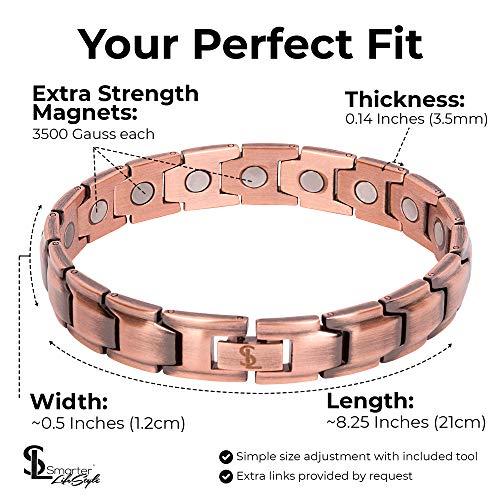 Smarter LifeStyle Smarter LifeStyle Elegant Copper Magnetic Bracelet for Men, Adjustable Bracelet Length with Sizing Tool for Perfect Fit, Magnetic Bracelets for Men, Mens Copper Bracelet