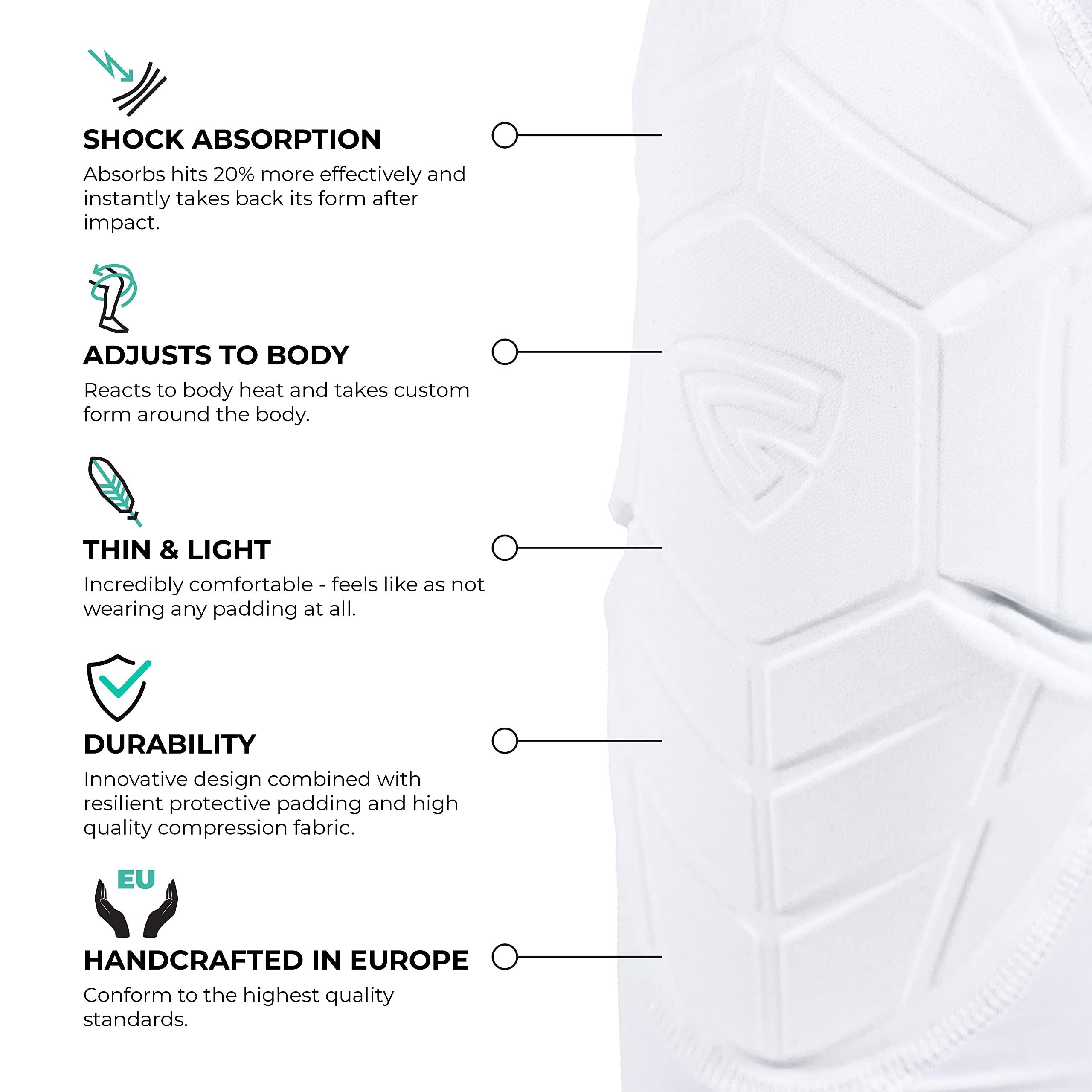 Gamepatch Gamepatch Knee Pads | Compression Sleeve Joint Protection | Shock Absorbing Technology | Men Women Kids, White, Size XXL