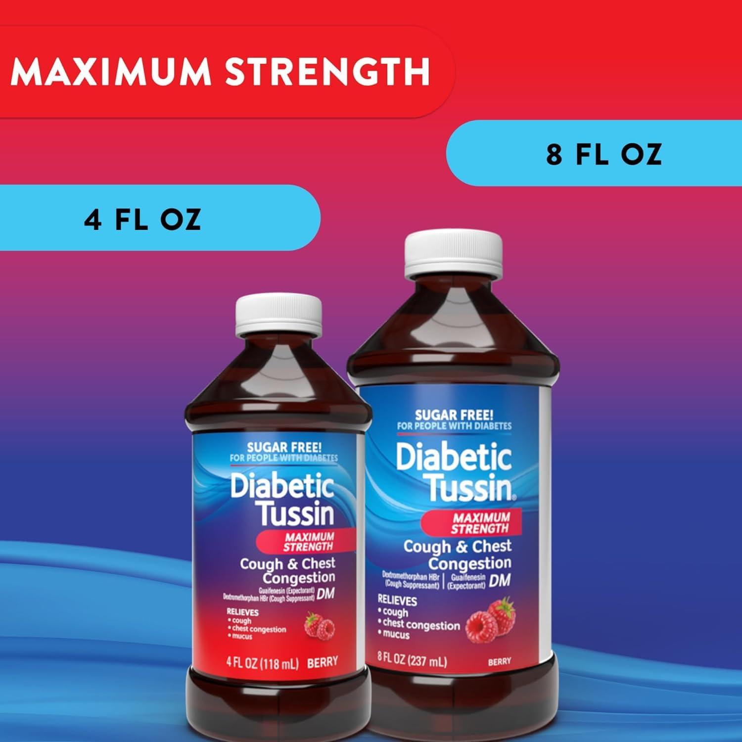 Diabetic Tussin Diabetic Tussin Cough Suppressant Liquid Maximum Strength, 4 Fl Oz. (Pack of 6)