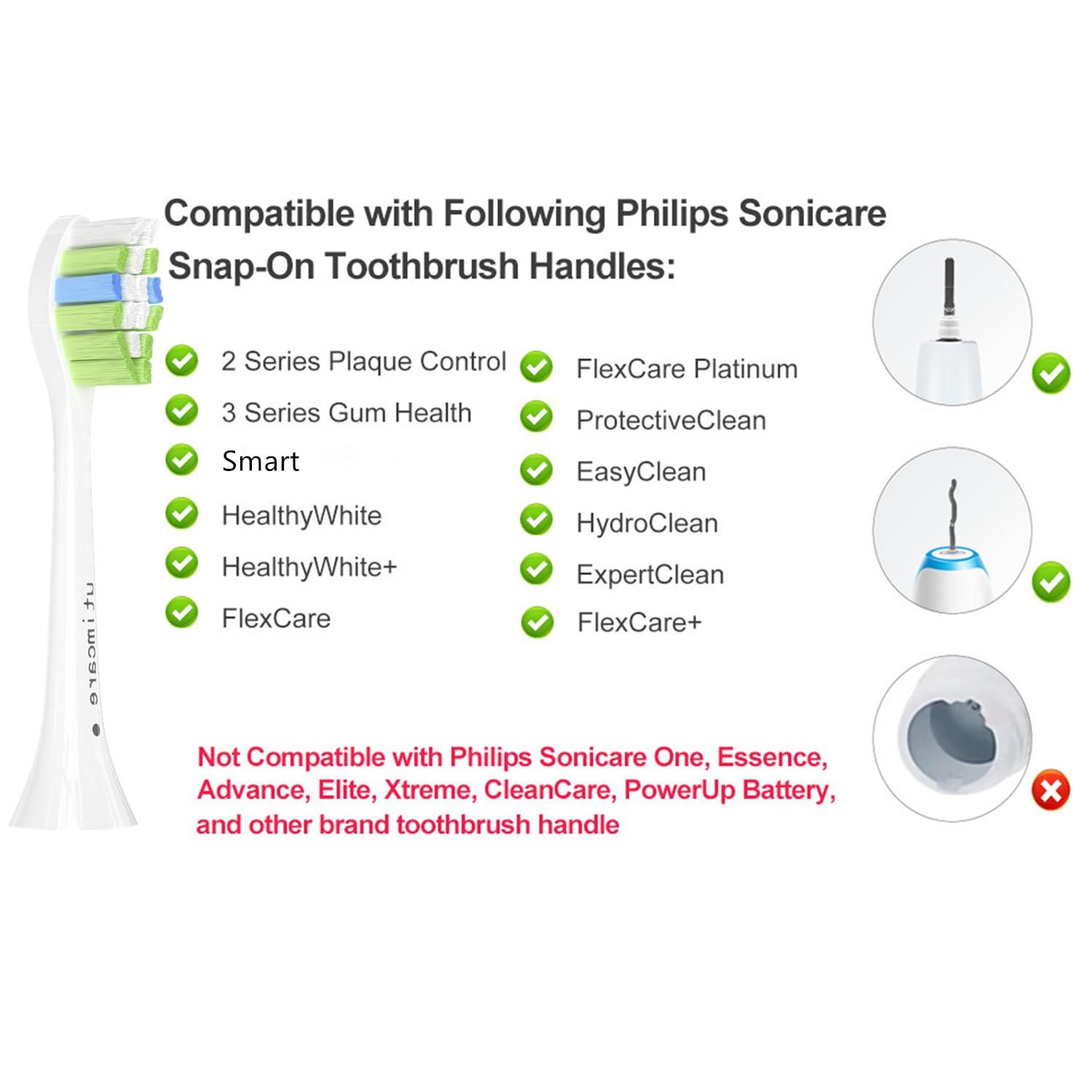 utimcare Utimcare Replacement Toothbrush Heads Compatible with Philips Sonicare ProtectiveClean C2 G2 W 4100 5100 5300 Plaque Control Electric Toothbrush, White, 10 Pack Refills.