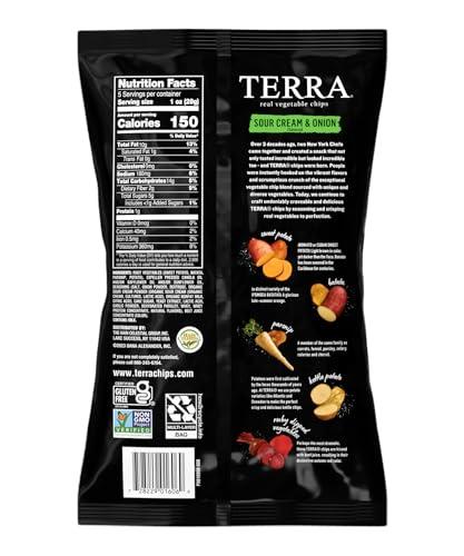 Terra Terra Vegetable Chips, Sour Cream & Onion, 5 oz (Pack of 6)