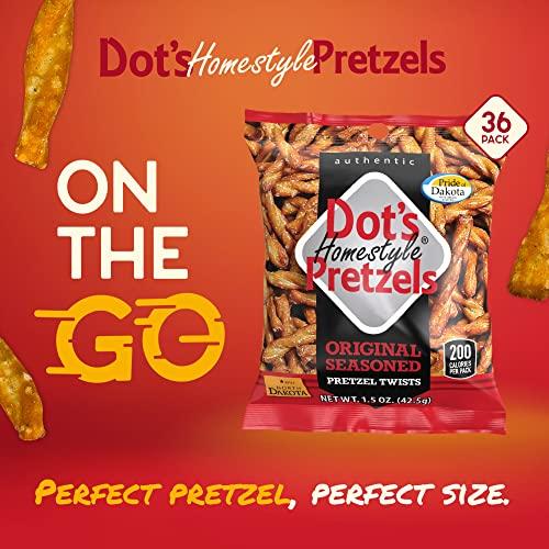 Dot's Homestyle Pretzels Dot's Homestyle Pretzels 1.5 Ounce Lunchbox Size Individual Pack Original Seasoned Pretzel Twists (36 Pack)