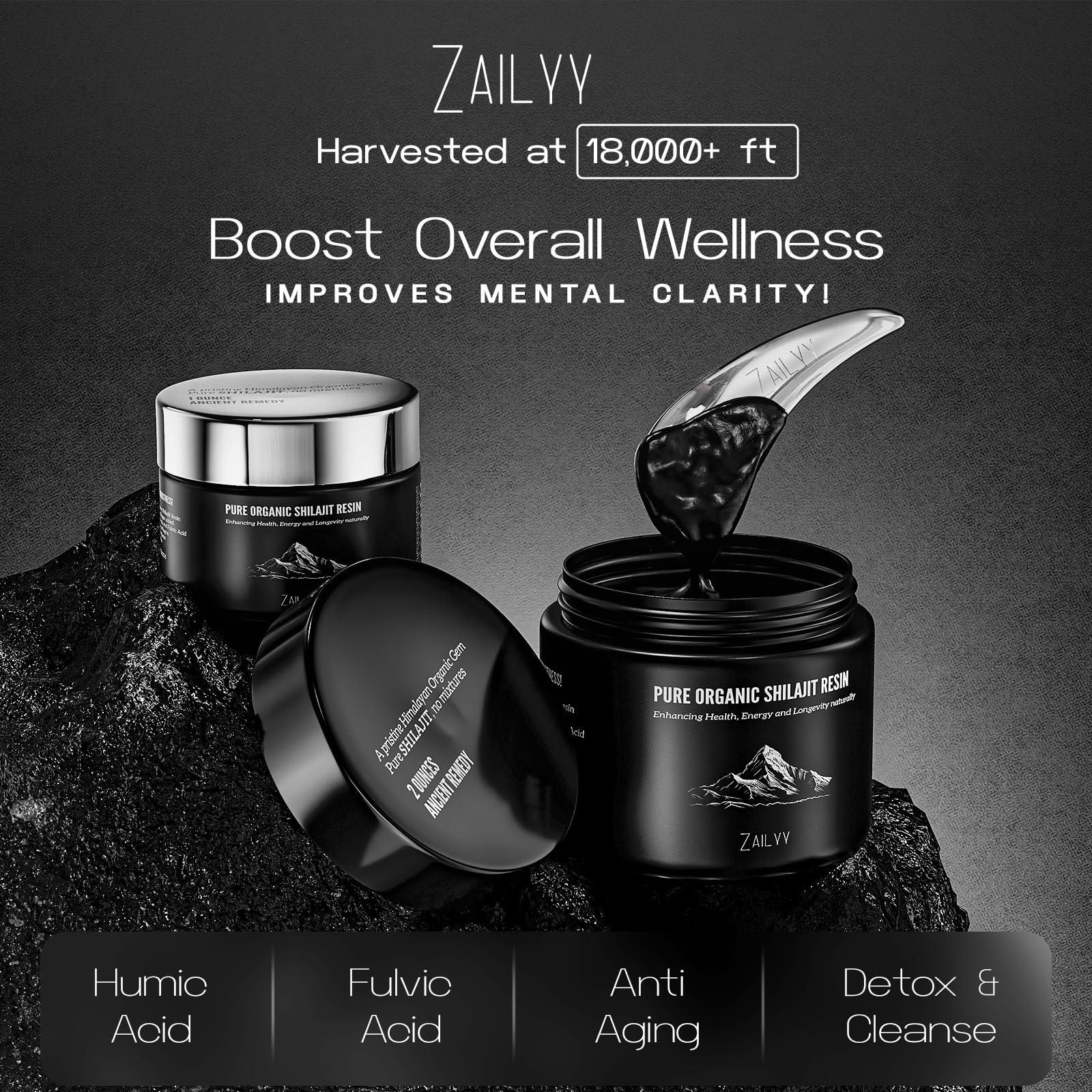 ZAILYY Pure Himalayan Organic Shilajit Resin Supplement 80g | Lab-Tested & Natural | Premium Grade with Fulvic Acid & Trace Minerals | Energy & Vitality Booster for Men & Women
