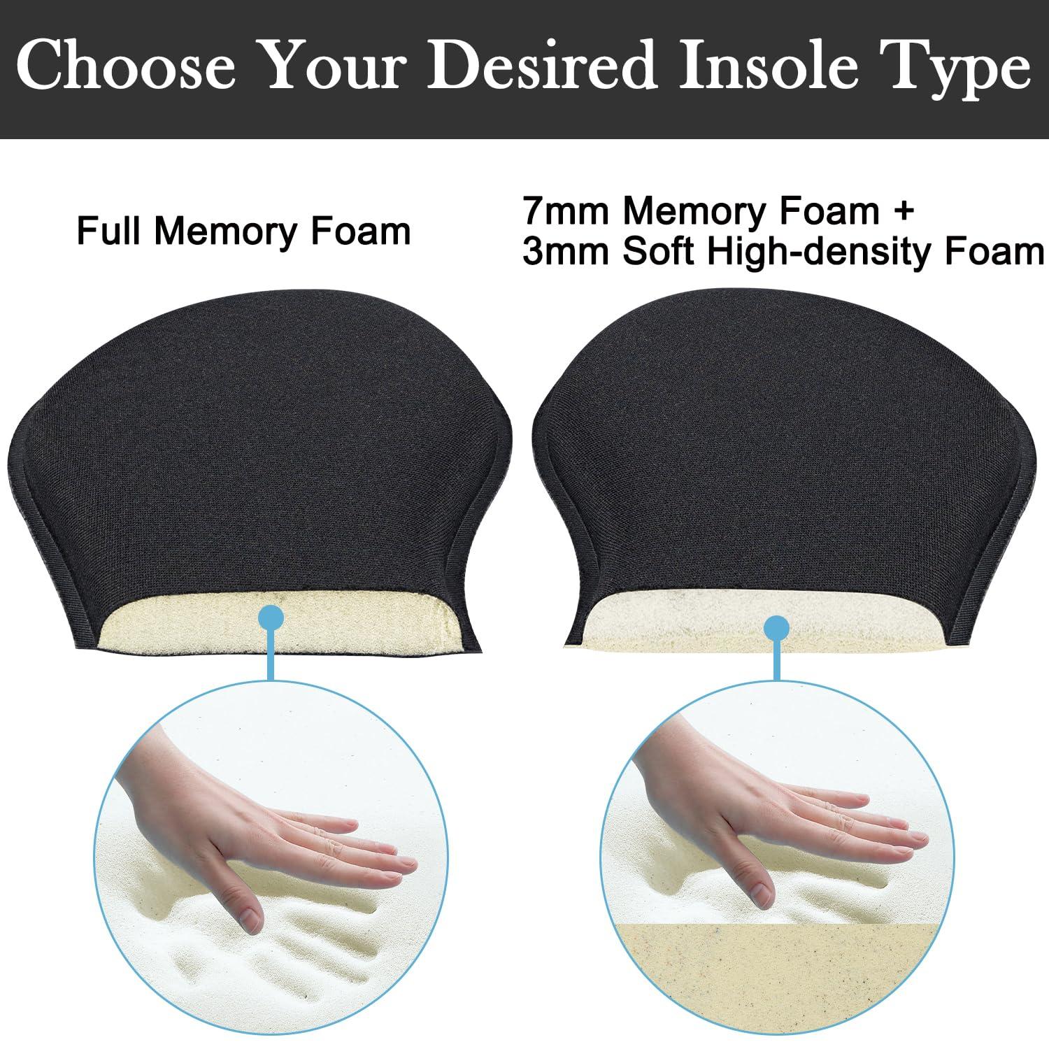 Endoto Memory Foam Insoles for Skechers Shoes, Replacement Inserts for Sneakers, Cushioned Inner Soles for Comfort and Foot Pain Relief(Color:Black,Size:US Men9-EU42)