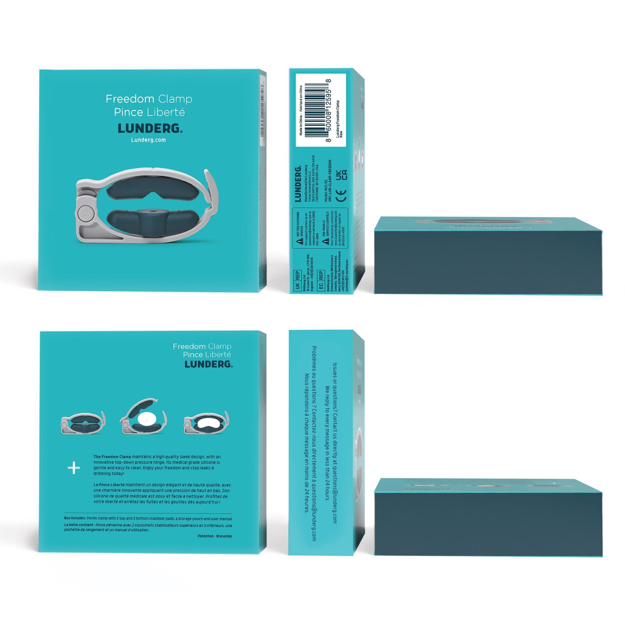 Lunderg Freedom Clamp by Lunderg - with Innovative Pro-Hinge for Top-Down Pressure & 5 Different Fittings - Totally Customizable Penile Clamp for Incontinence - Mens Incontinence Products