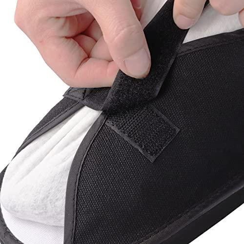 Starsouce 1pcs Open Toe Plaster Cast Shoe Short Canvas Cast Boot Lightweight Waterproof Stress Foot Fracture Shoe for Women Men Kids ( Black, L)