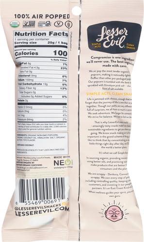 Lesserevil LesserEvil Organic Popcorn, Himalayan Gold, .88 Ounce, 18 Count