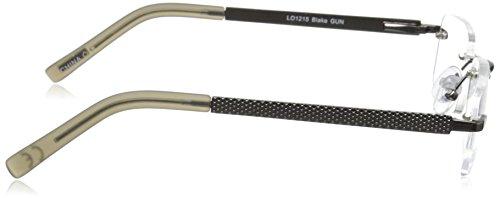 Foster Grant Foster Grant Blake Reading Glasses, Gunmetal/Transparent, 59 mm