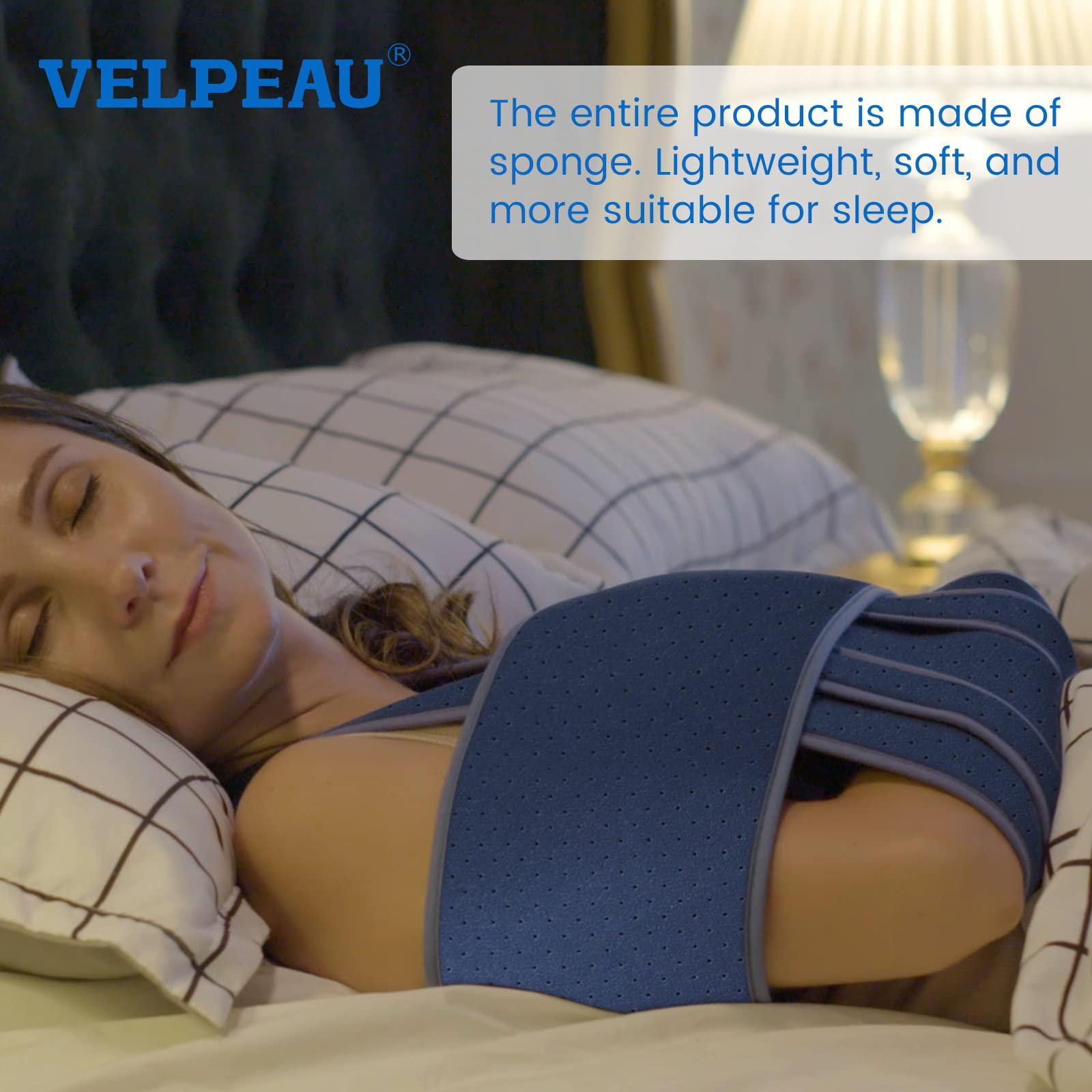 Velpeau Velpeau Arm Sling for Sleep, Shoulder Immobilizer for Women & Men - Very Soft Sling for Rotator Cuff Tear, Fractured, Dislocation, Broken, Postoperative, Fits Left & Right (Blue, M: Bust 27.5-39.5)