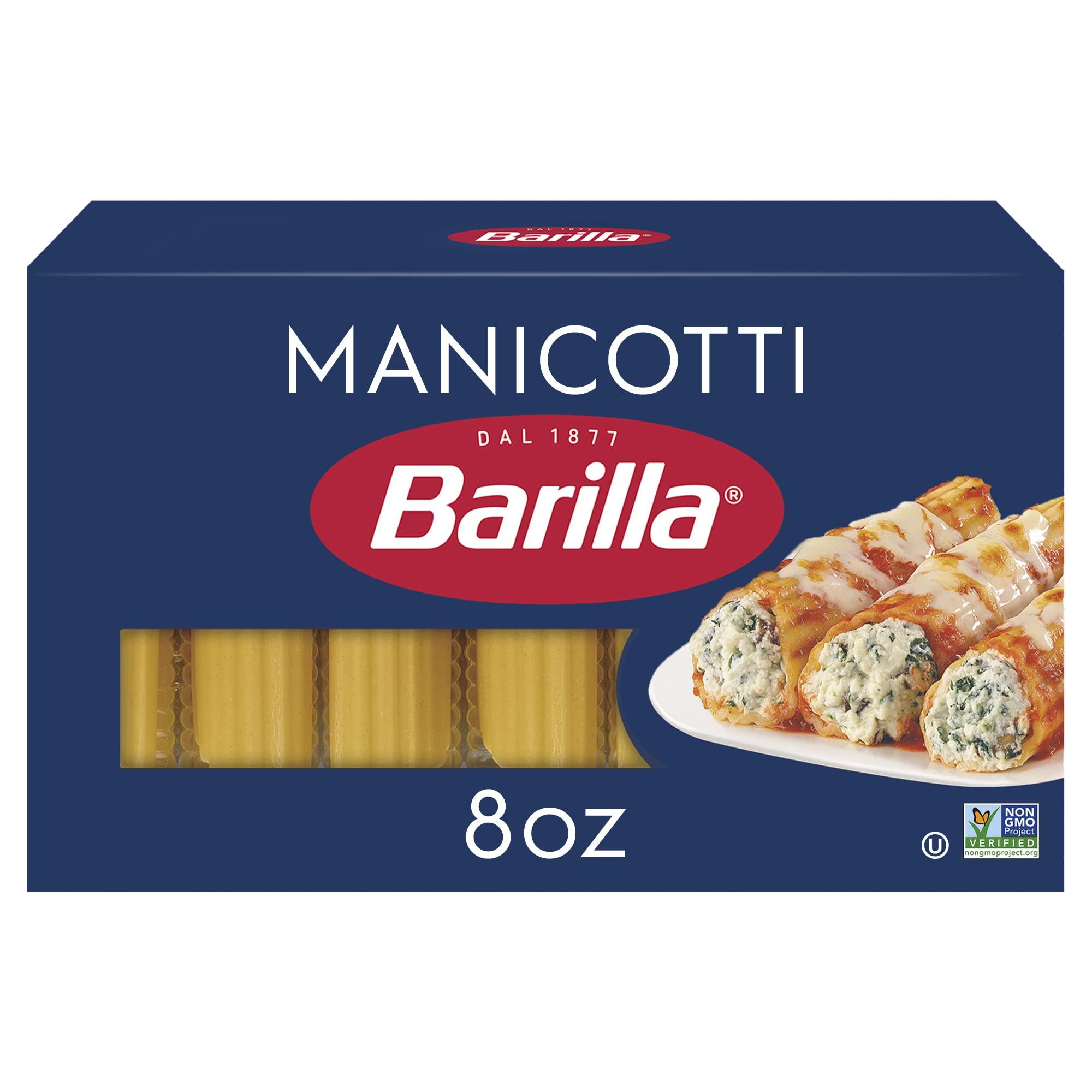 Barilla Barilla Manicotti Pasta, 8 oz. Box - Non-GMO Pasta Made with Durum Wheat Semolina - Kosher Certified Pasta