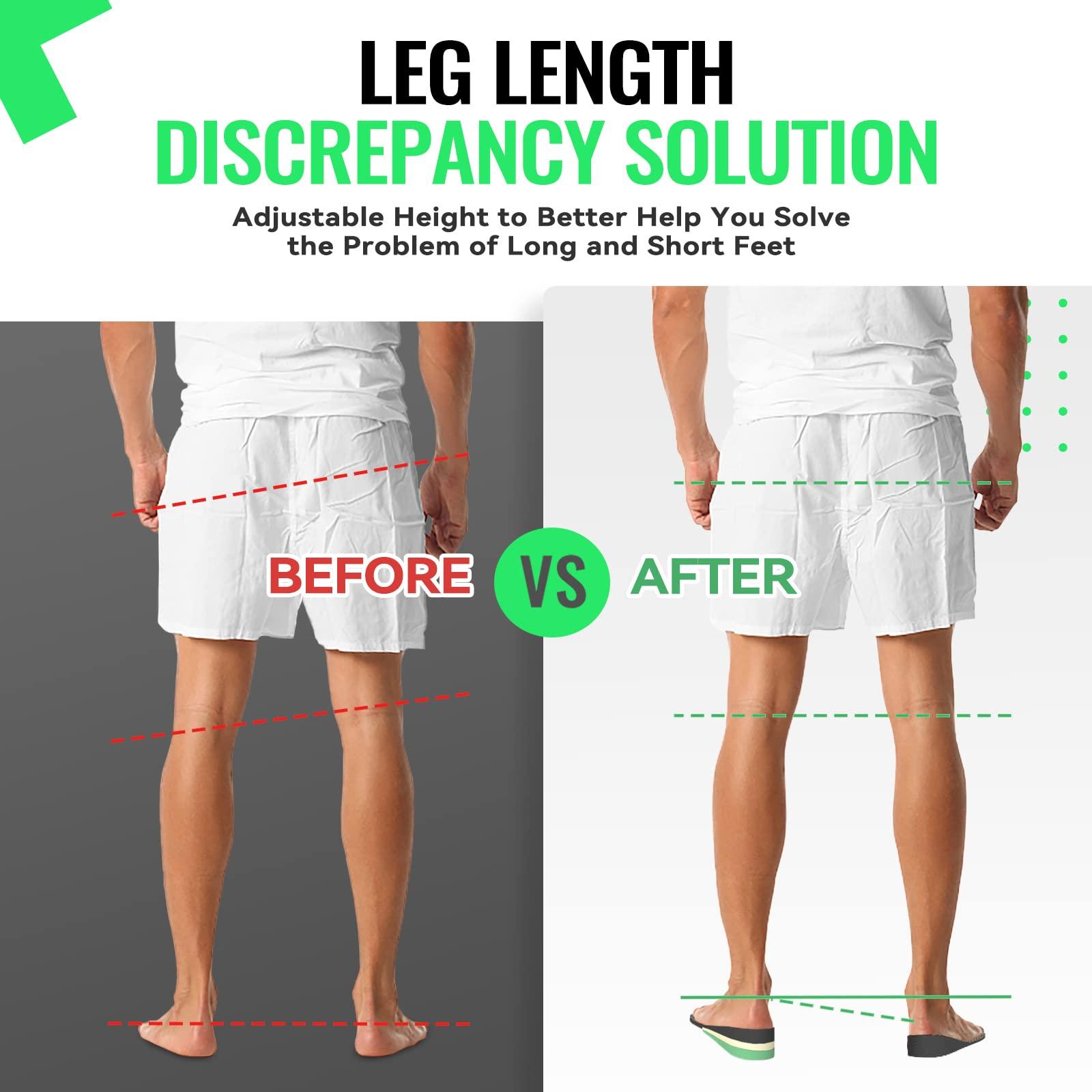 DynWalker DynWalker Lift Insole Boost Inner Sole 2.95 Inch Heel Pads for Shoes Anti-Slip Flexible Soft Cushioned Heel Massage for Uneven Legs Adjustable Size 2 Layer S Green