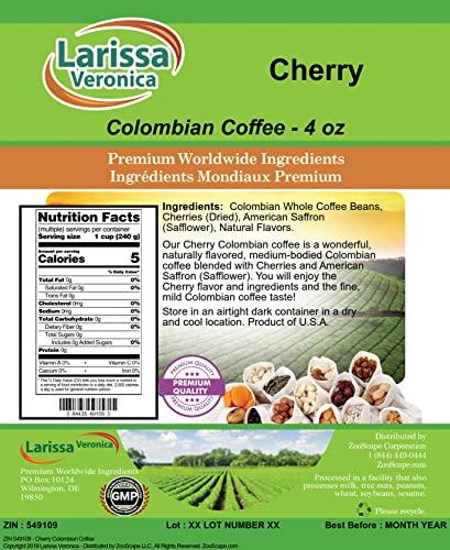 Larissa Veronica Cherry Colombian Coffee (Gourmet, Naturally Flavored, Whole Coffee Beans) (4 oz, ZIN: 549109) - 2 Pack