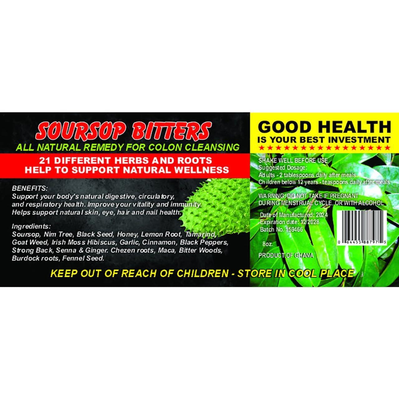 Generic Generic Soursop Bitters 8oz Immune Support Natural Bitter Soursop with Botanical Extracts