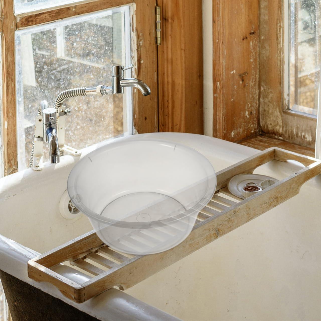 HOLIDYOYO HOLIDYOYO Plastic Wash Tub, Clear Dishpan Basin and Foot Bath for Soaking Feet, Laundry Hand Wash Bucket, Dish Pans for Washing Storage Cleaning Supplies