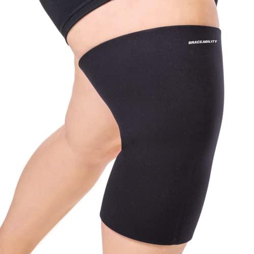 BraceAbility BraceAbility Plus Size Neoprene Knee Sleeve - 5X Bariatric Compression Support Brace for Women's or Men's Arthritis Joint Pain Relief and Treatment, Fitting Big Legs and Obese Thighs (5XL)