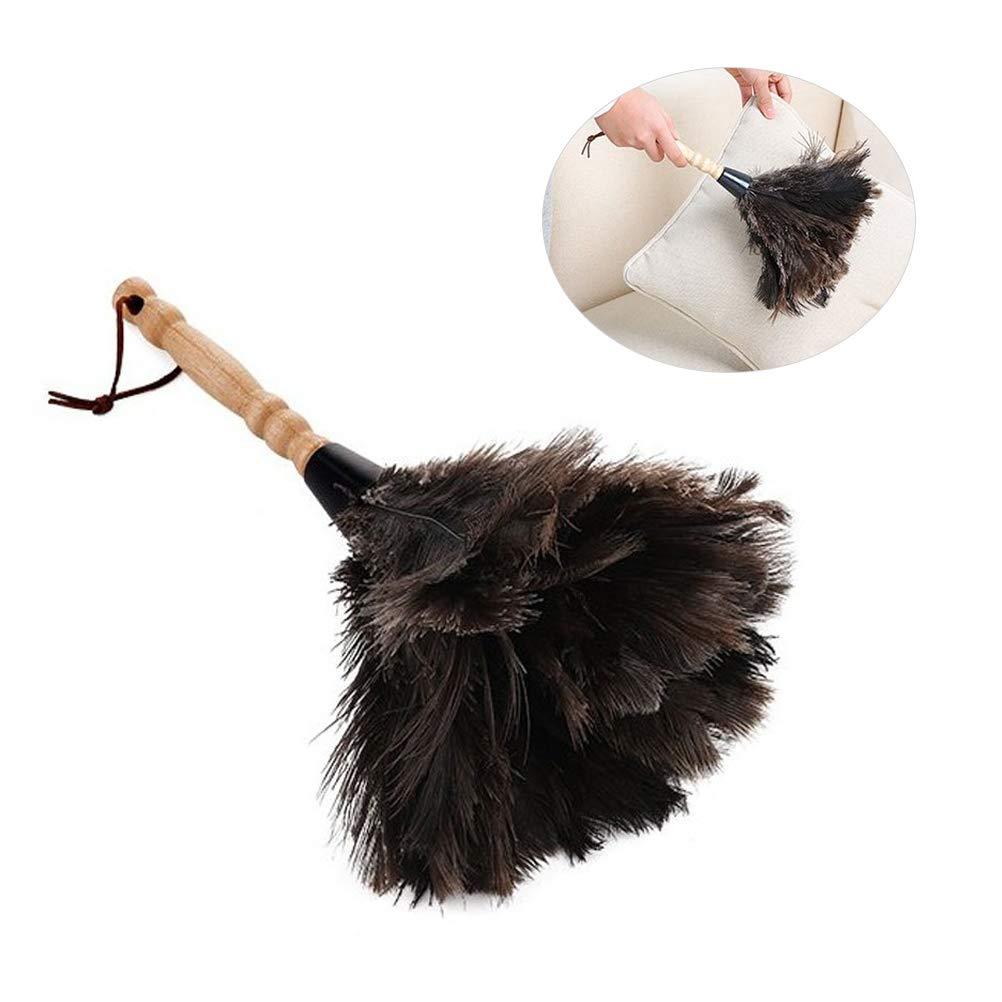 Roexboz Roexboz Feather Duster Washable Soft Duster Antistatic Animal Feather Brush Natural Ostrich Feathers with Long Wooden Handle Feather Duster for House car