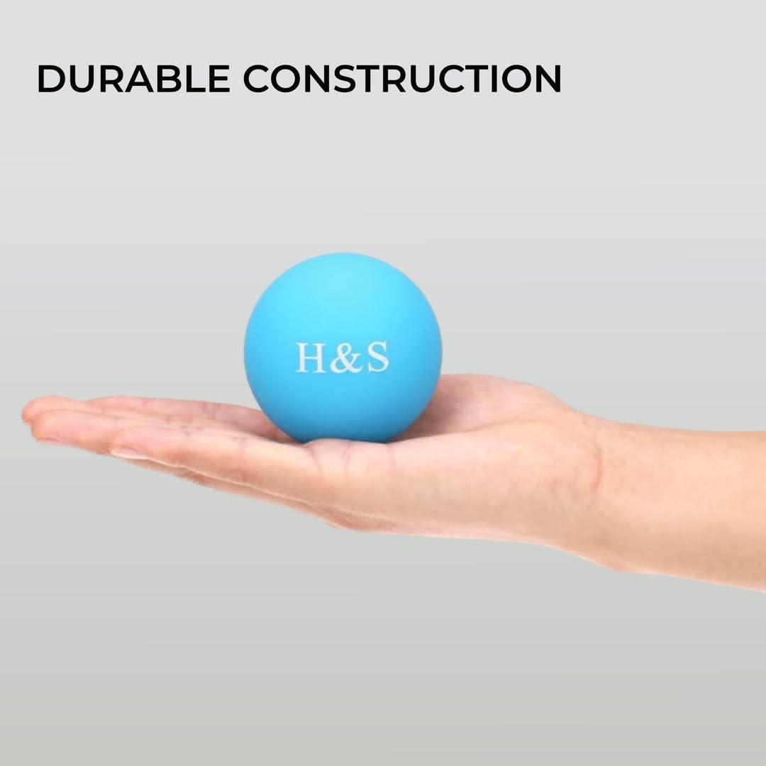 H&S H&S 2X Massage Lacrosse Ball - Massage Ball - Muscle Roller - Firm Jumbo Therapy Sphere - Therapy Ball