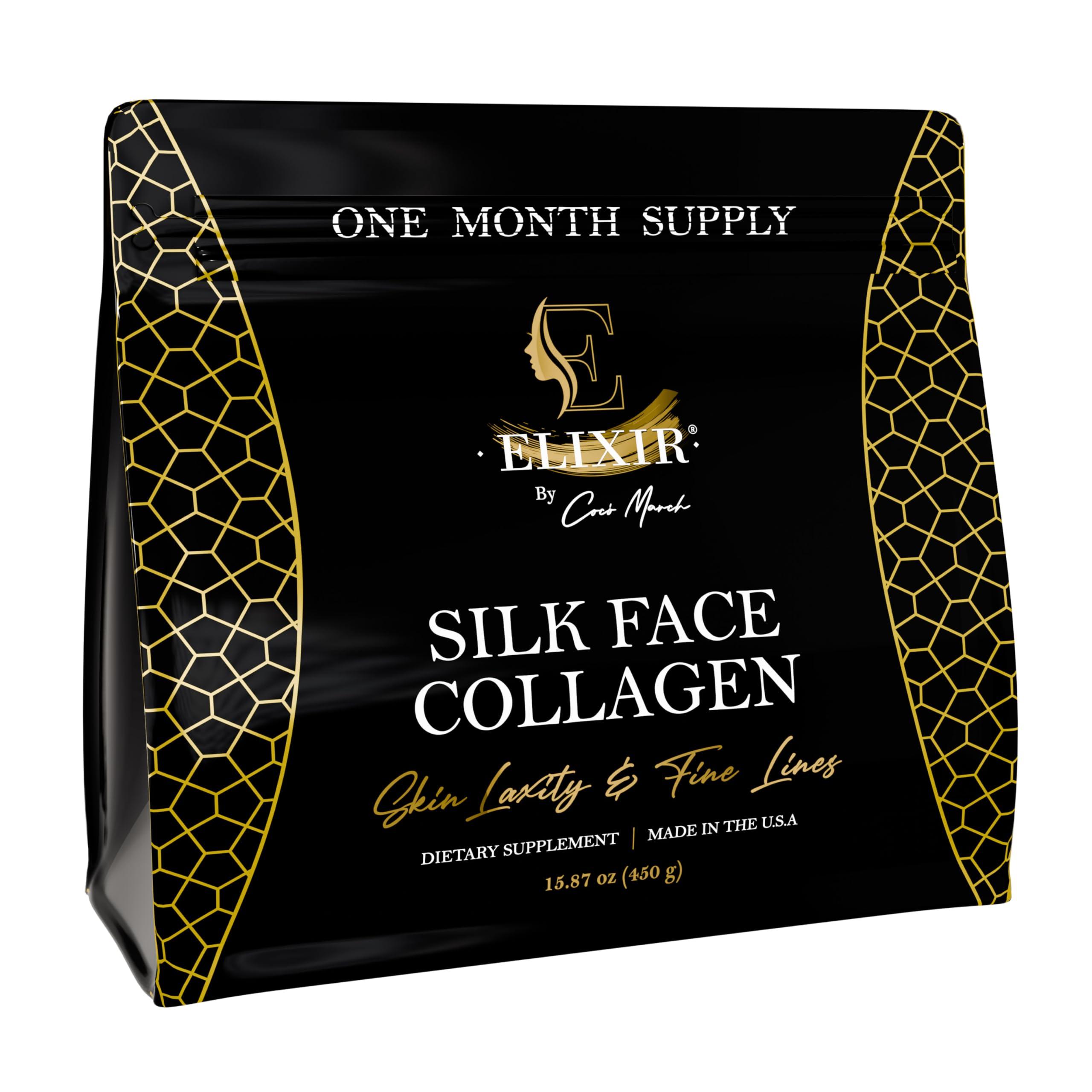 Elixir by Coc March Silk Collagen - Silky Radiant Skin New Amino Molecules for Hair Nails-Joint Health-20g Protein NO Taste-Dissolves Instantly - Unmatched Results Elixir by Coco March