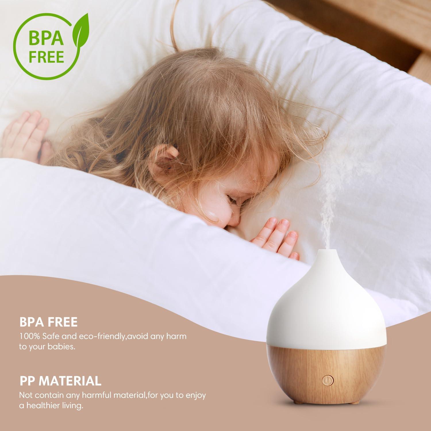 SALKING SALKING Essential Oil Diffuser (Set of 2), 100ml Small Aromatherapy Diffuser with Auto Shut-Off, Ultrasonic Diffusers for Essential Oils, Cool Mist Humidifier with Warm White Lights, for Office Home