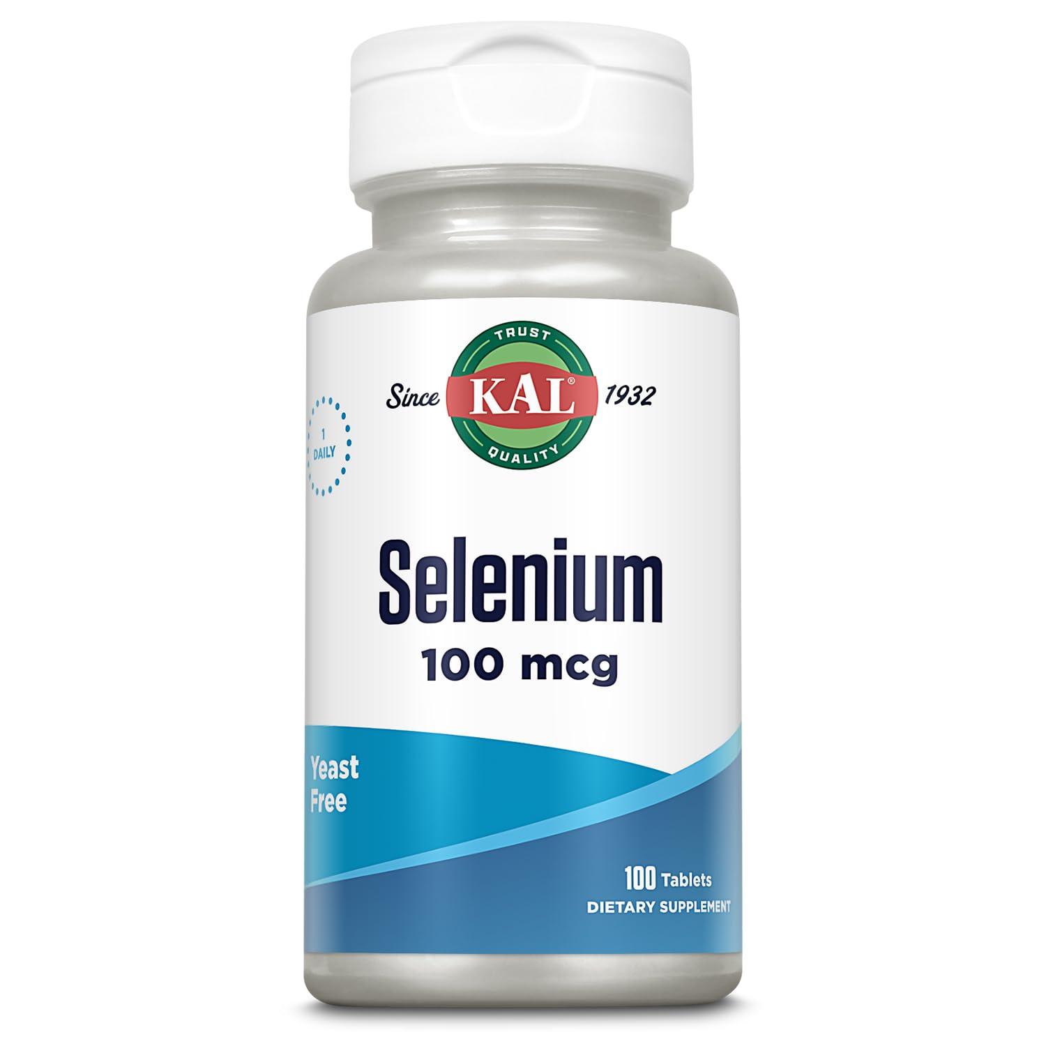 KAL Kal 100 Mcg Selenium Yeast Free Tablets, 100 Count