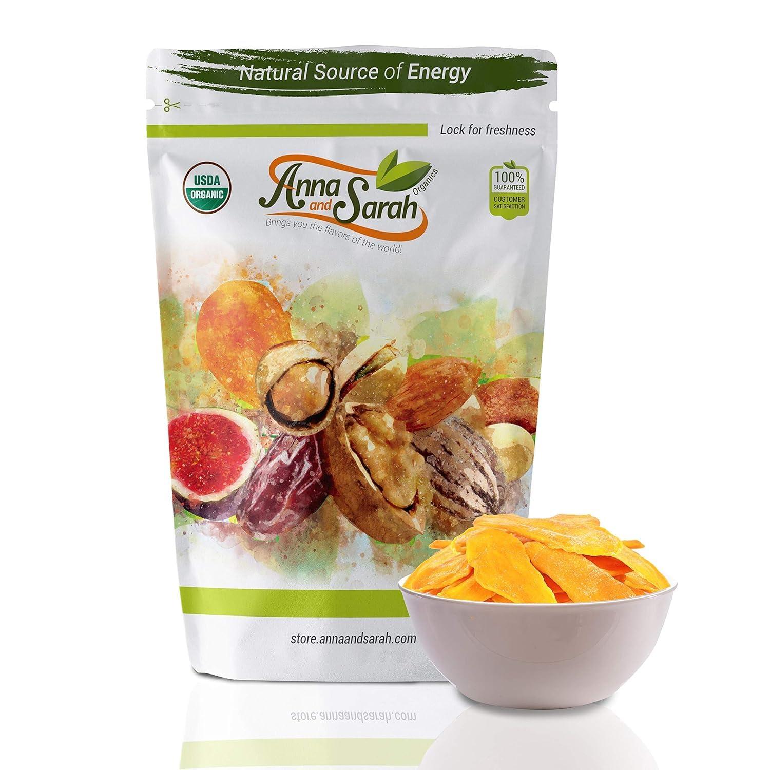 Anna and Sarah Anna and Sarah Dried Organic Mango, No Sugar Added, No Preservatives, Al-Natural, Premium Quality in Resealable bag 8 Oz