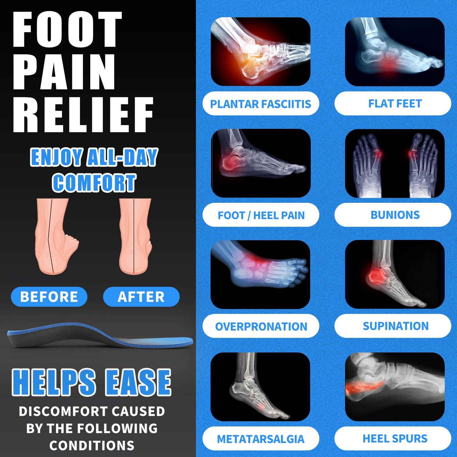 ZOEHERO Plantar Fasciitis Insoles for Men & Women,Heavy Duty Orthotic Inserts with Arch Support for Plantar Fasciitis Relief,Foot Pain Relief,Comfort Insoles for Standing All Day,Sprot,Hiking