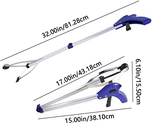 Spark Sparks 2 Pack Foldable Reacher Grabber Tool, Long 32" Foldable Extender Gripper Tool, Suction Cups for Precise Work, Claw Trash Garbage Picker, Garden Nabber, Mobility Aid Pick Up Tool