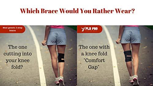 FLX Flex'on Gear Knee Brace Support Compression Wrap Sleeve Patella Stabilizer 4 Strap Flexible Adjustable for Arthritis Tendonitis Pain, Meniscus Tear ACL LCL MCL Sprain Injury ML & Plus Size 1X-3X (Man Men Women)
