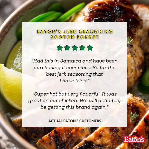 Eaton's Eaton's Authentic Jamaican Jerk Seasoning - Easy to Use, Spicy, and Flavorful Caribbean Jerk Seasoning, BBQ Rub, Grilled Chicken Seasoning or Marinade with Jerk Cooking Recipe eBook (Scotch Bonnet)