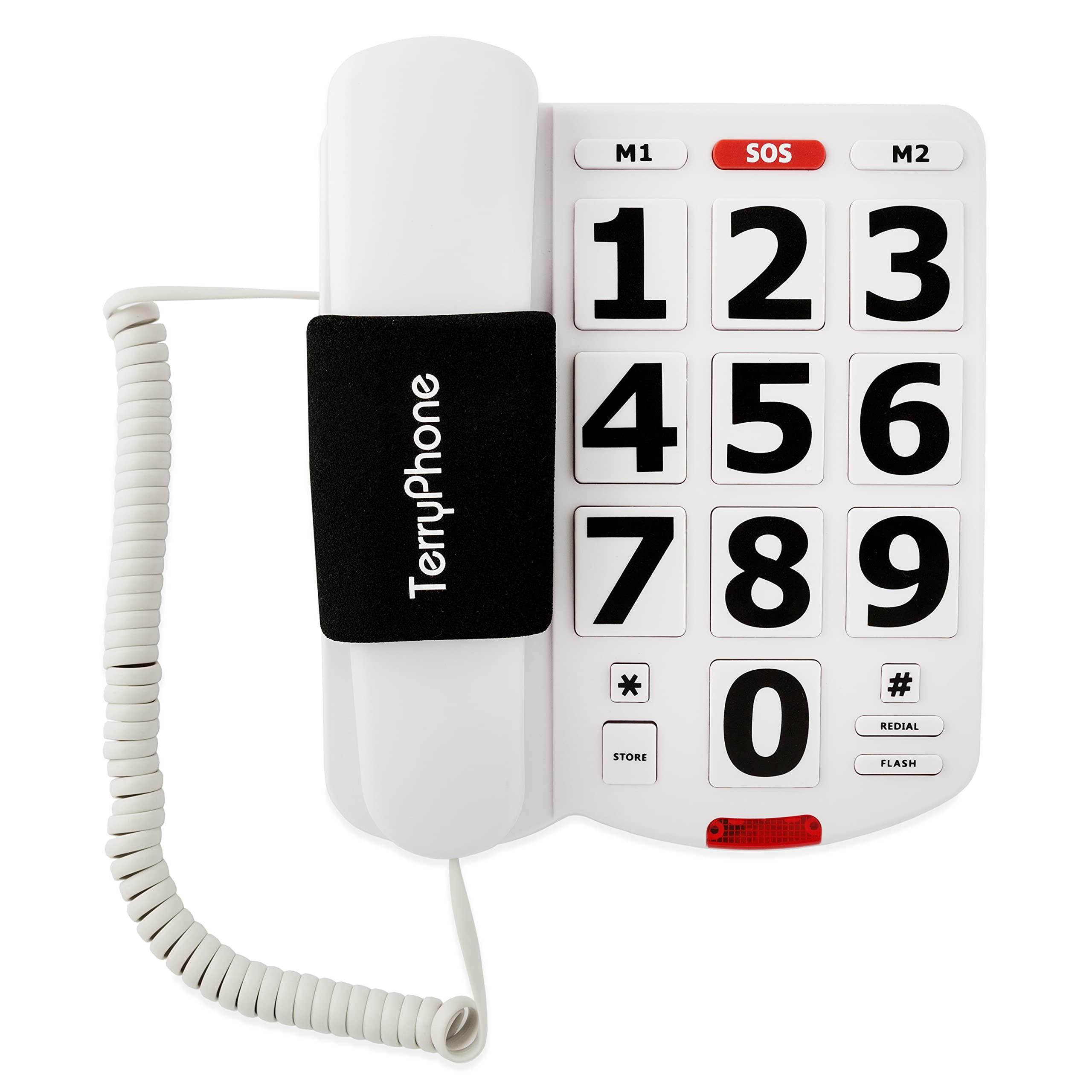 Acenis Acenis Big Button Phone for Seniors - Corded Landline Telephone - Large Buttons and One-Touch Dialling for Visually Impaired - 80 dB Amplified Ringer for Hearing Impaired, Ergonomic Non-Slip Grip