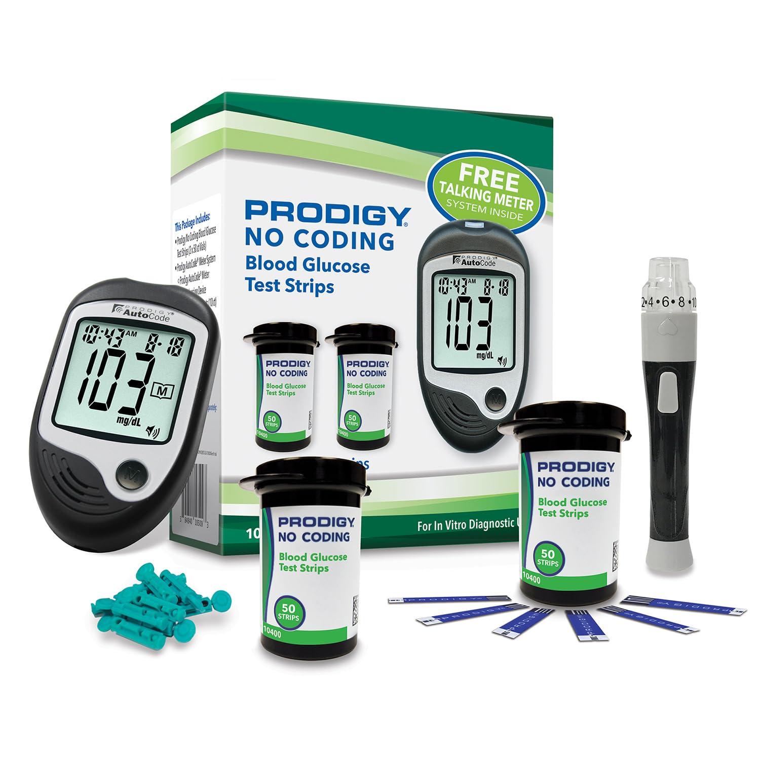 PRODIGY PRODIGY 100ct Test Strips with AutoCode Talking Meter Starter Kit
