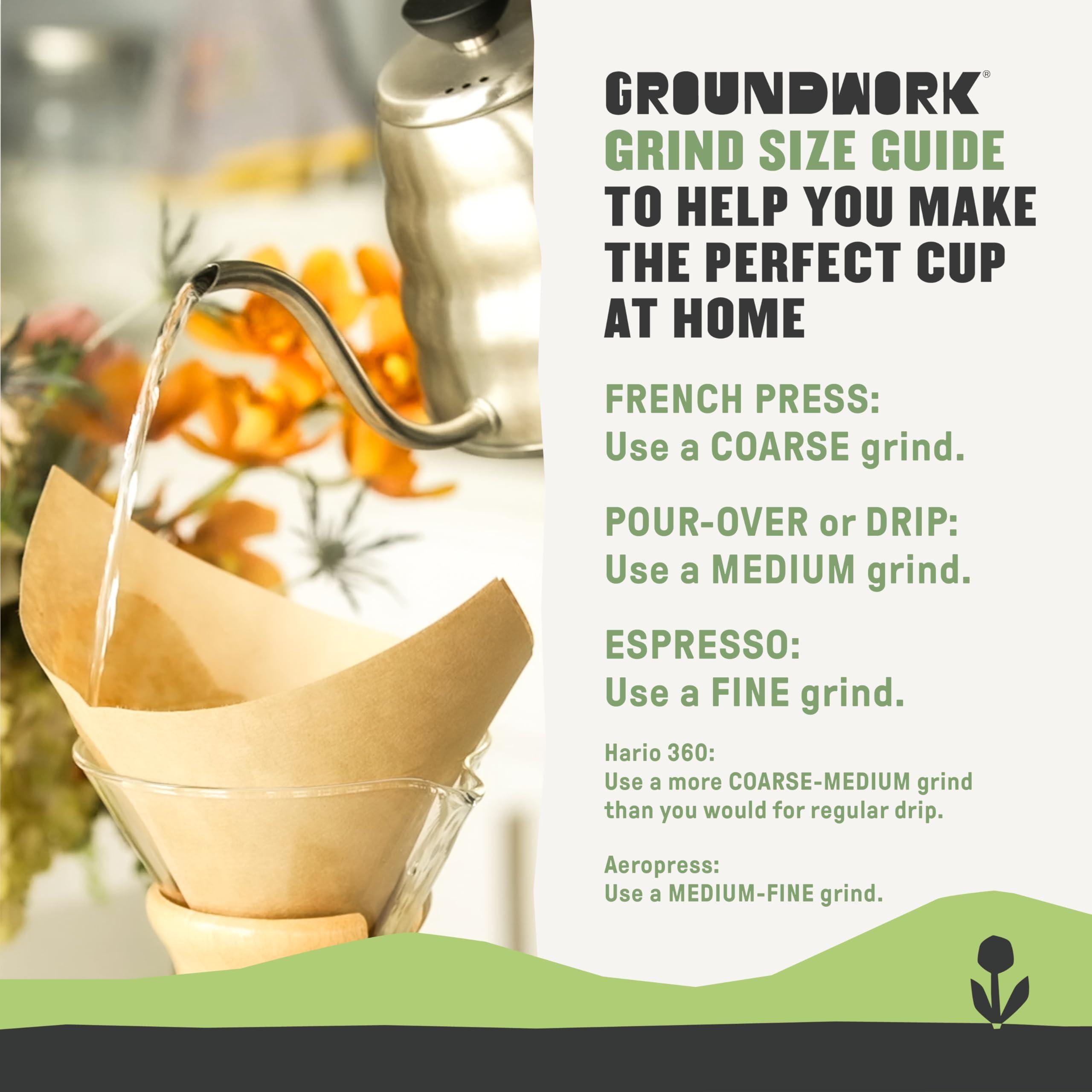 GROUNDWORK COFFEE CO GROUNDWORK COFFEE CO Organic Regenerative Round Midnight Whole Bean Coffee, 10 OZ