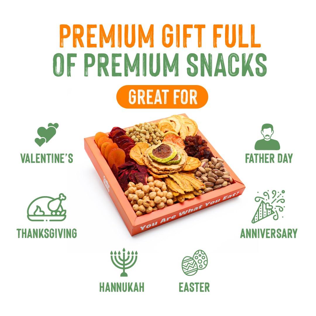 GURU HUNU GURU HUNU Dried Fruit Gift Baskets, Nuts Gift Basket - Food Gifts Basket for Thanksgiving, Anniversary, Birthday, Christmas - Gift Basket Dry Natural Fruits - Holiday Dry Fruits and Nuts Gift Box