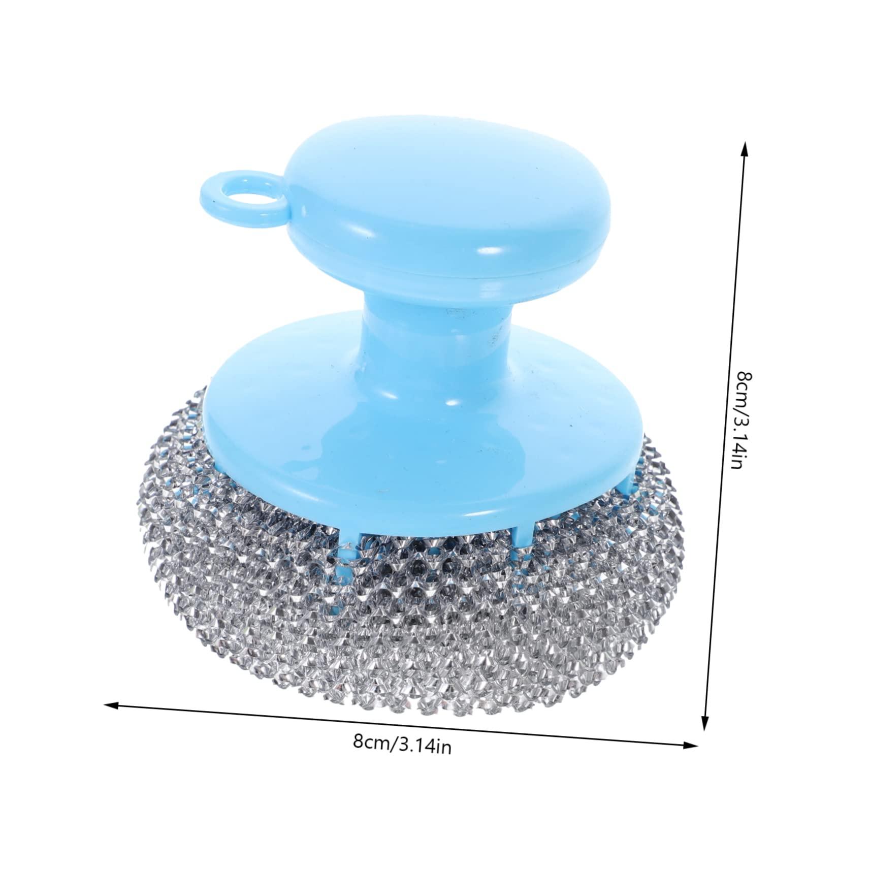 Healifty 10 Sets Wire Brush Handle Dish Brush Kitchen Cleaning Brush Stainless Steel Scrubber Wire Ball with Handle Pot Scrubber Scrub Brush for Pot Dish Clean Brush Home Pot Washing Tool