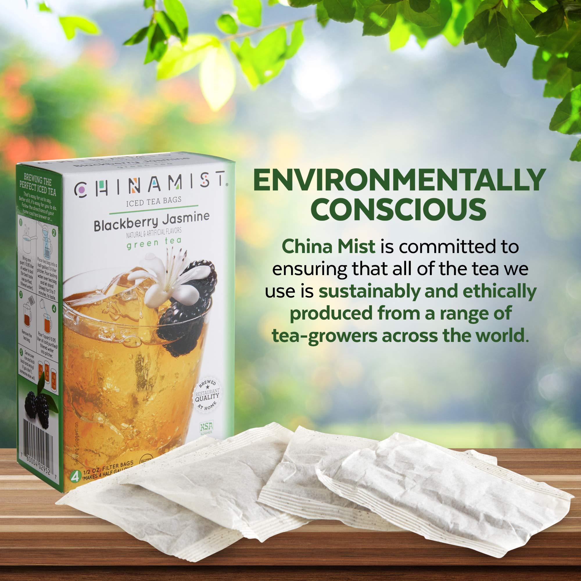 China Mist Iced Tea China Mist Iced Tea Blackberry Jasmine Green Tea Infusion Refreshing and Delicious Each Tea Bag Yields 1/2 Gallon 4 bags.