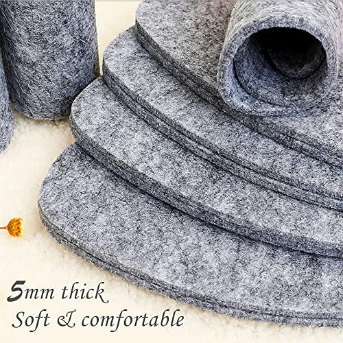YESSQ Wool Felt Warm Shoe Insoles - Wool Felt Boot Shoe Insert Insoles Women 6