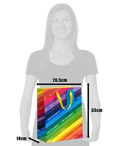 UK Greetings UK Greetings Multipack Of 6 Large Gift Bags With Tags For Any Occasion - Rainbow Design